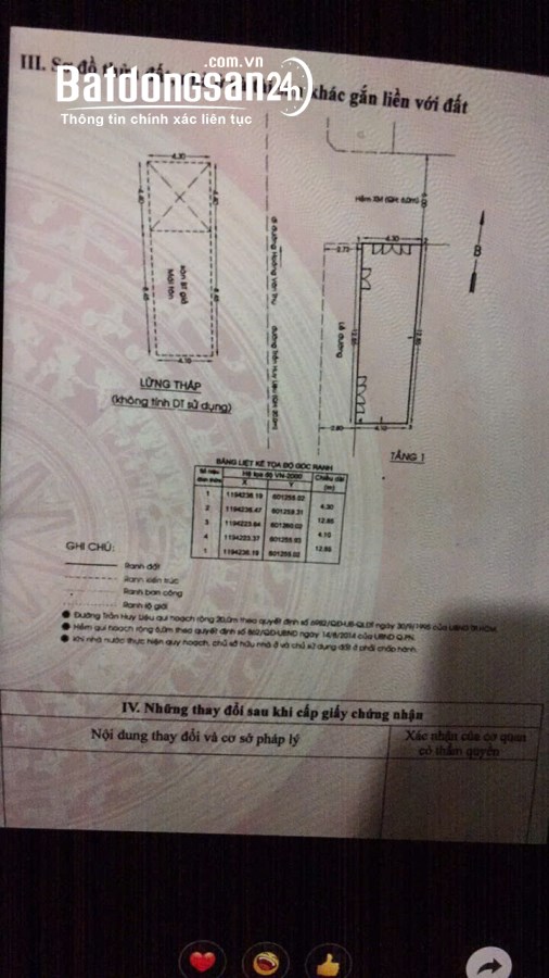 Bán Nhà 2 mặt tiền 138A Trần Huy Liệu, Phú Nhuận 1 trệt 1 lửng 