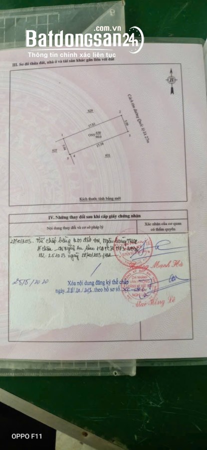 Bán nhà mặt tiền Đường Vinh, Xã Nghi Lộc (Huyện Nghi Lộc cũ), Nghệ An