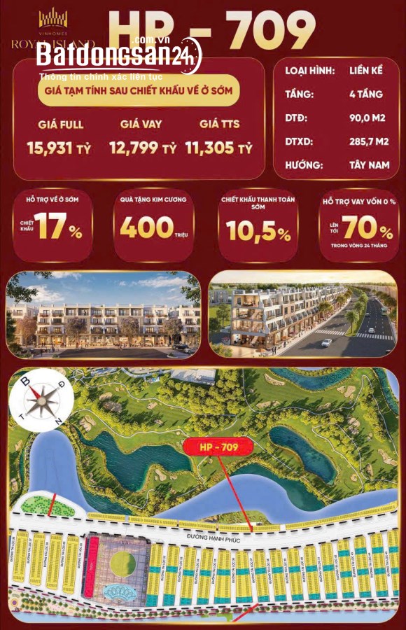 Phường Thủy Nguyên Bán Liền kề-Shophouse Vinhomes Vũ Yên (Vinhomes Royal Island)