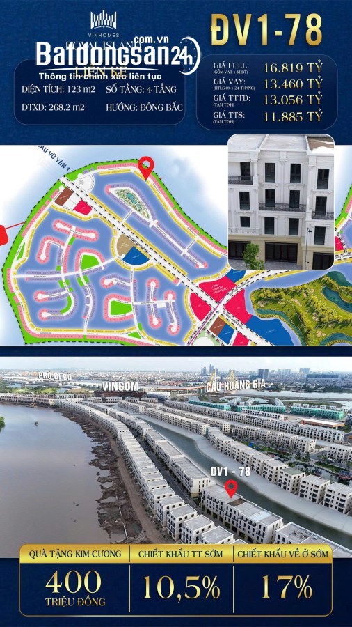 Phường Thủy Nguyên Bán Liền kề-Shophouse Vinhomes Vũ Yên (Vinhomes Royal Island) Hải Phòng