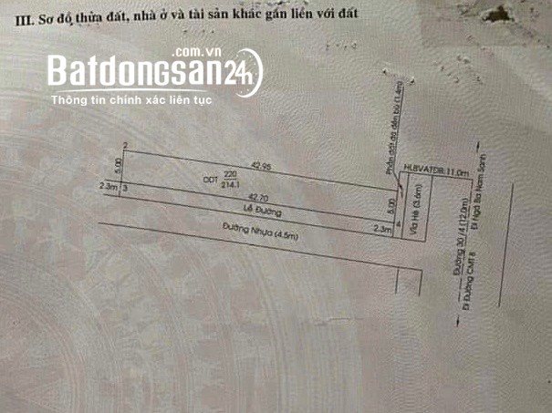 Bán đất Đường 30/4, Phường Bình Dương (Thủ Dầu Một cũ), Hồ Chí Minh