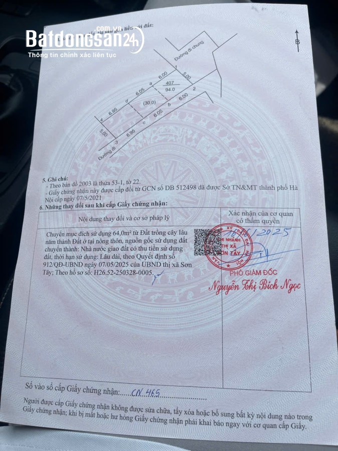 Bán đất nền phân lô Xã Đoài Phương (TX Sơn Tây cũ), Hà Nội