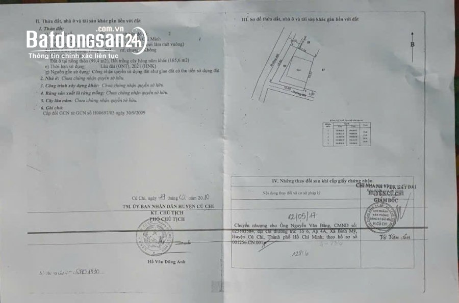 Bán đất 265m2 đường xe hơi xã Bình Mỹ, Huyện Củ Chi