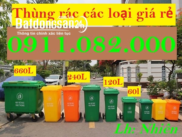 Mẫu thùng rác nhựa giá rẻ tại an giang- thùng rác 120l 240l dày chất lượng-lh 0911082