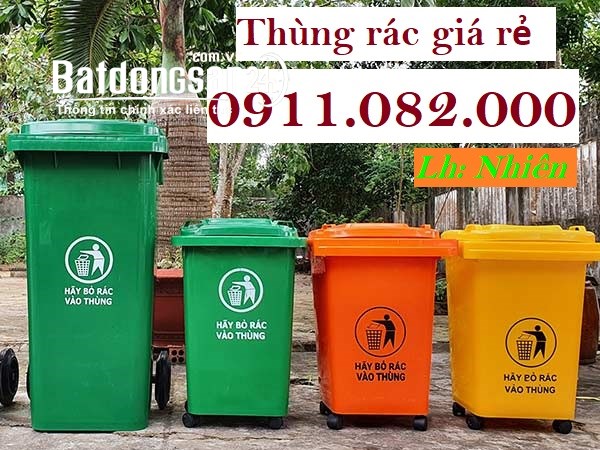 Mẫu thùng rác nhựa giá rẻ tại an giang- thùng rác 120l 240l dày chất lượng-lh 0911082