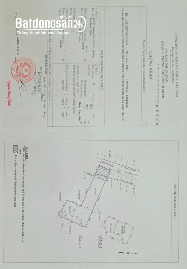 Bán Gấp Nhà Hẻm Bà Lê Chân – Trung Tâm Quận 1