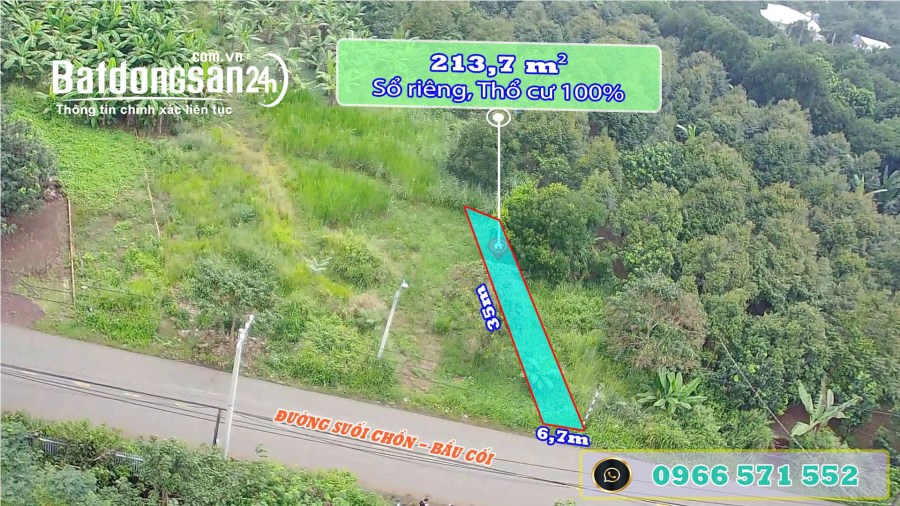 Bán Đất Thổ Cư MT Nhựa “Suối Chồn-Bầu Cối”. P Bảo Vinh. Đồng Nai. Giá chỉ 1,450 tỷ