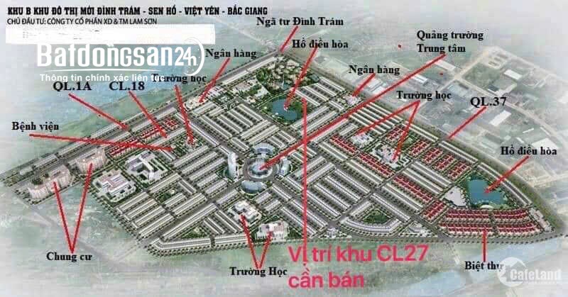 Bán đất KĐT Đình Trám - Sen Hồ, Phường Việt Yên (Tx Việt Yên cũ), Bắc Ninh