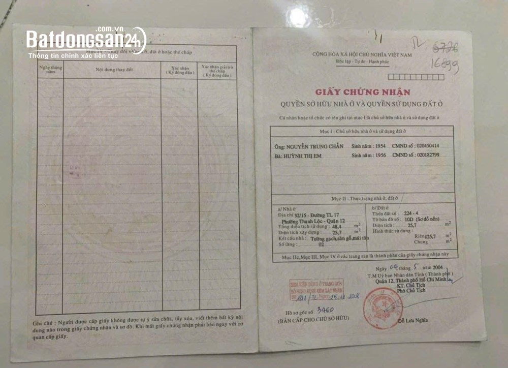 Bán nhà Đường Thạnh Lộc 40, Phường An Phú Đông (Quận 12 cũ), Hồ Chí Minh