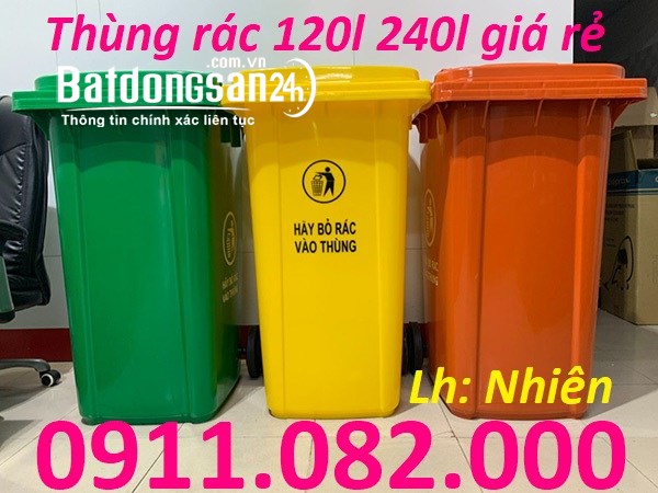 Cung cấp thùng xử lý rác, thùng rác 120l 240l giá rẻ tại đồng tháp- lh 0911082000