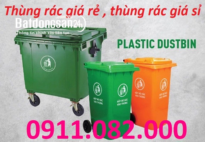  Cung cấp thùng xử lý rác, thùng rác 120l 240l giá rẻ tại đồng tháp- lh 0911082000