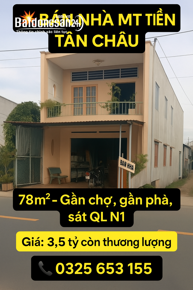 Bán nhà mặt tiền Đường N1, Phường Tân Châu (T.X Tân Châu cũ), An Giang