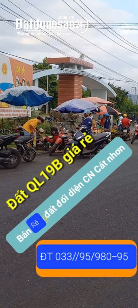 Bán đất mặt tiền QL19B đối diện CN Cát Nhơn, Phù Cát, Bình Định, xã XUÂN AN , GIA LAI