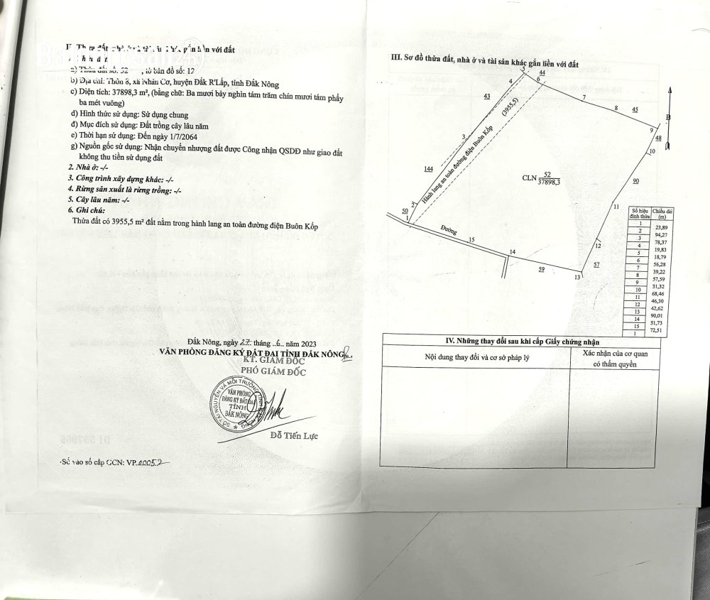 Bán đất nền phân lô Đường Quốc lộ 14, Xã Nhân Cơ (Huyện Dăk RLấp cũ), Tỉnh Lâm Đồng