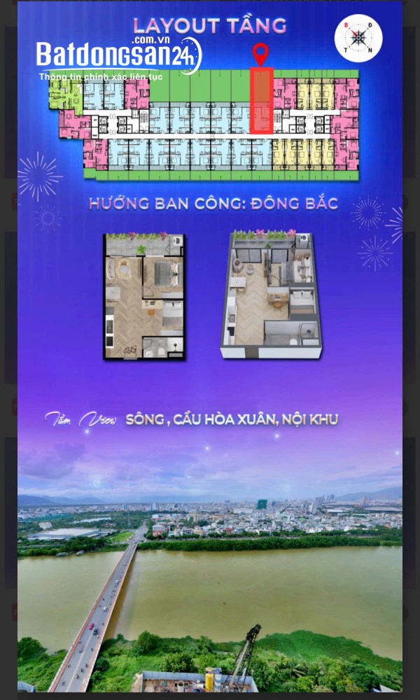 Bán căn hộ KĐT Hòa Xuân mở rộng, Đường Nguyễn Phước Lan, Phường Cẩm Lệ (Q Cẩm Lệ cũ)