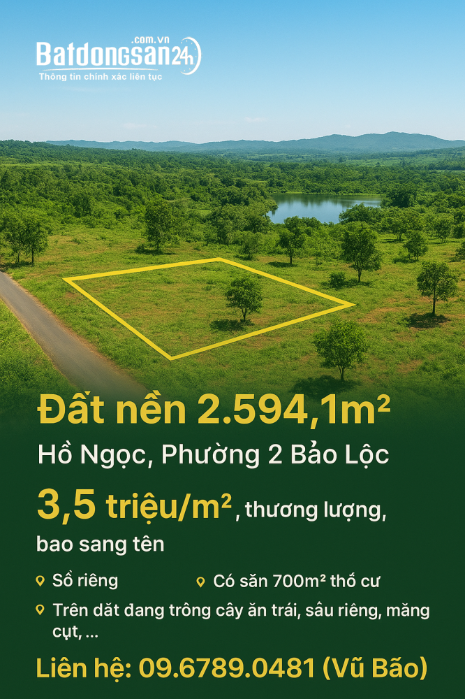Bán đất Đường Lý Thái Tổ, Phường 2 Bảo Lộc (Tp Bảo Lộc cũ), Lâm Đồng