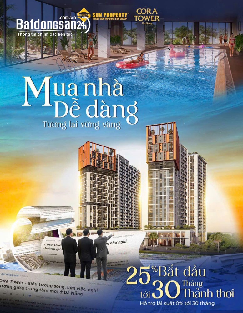 Chỉ với 1,9-3,3 Tỷ bạn đã sở hữu 1 căn hộ cao cấp của dự án Cora Tower- tt Đà Nẵng