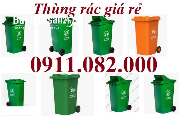 Sỉ lẻ thùng rác thông dụng tại vĩnh long, thùng rác 120L 240l giá rẻ- lh 0911.082.000
