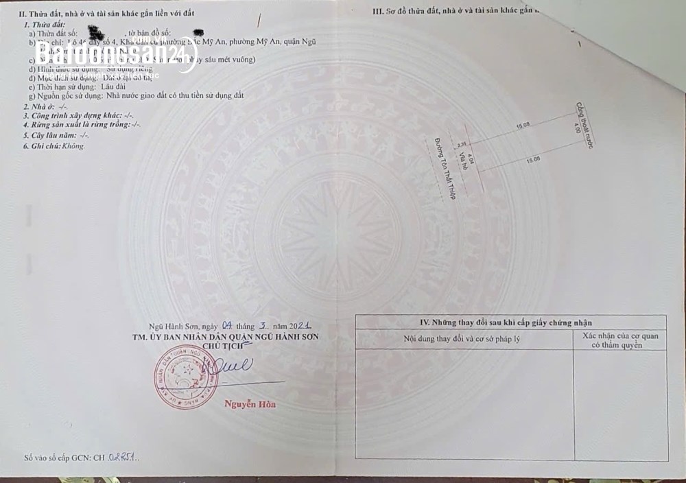 9 tỷ/100 m2,Nhà 2 tầng đường Tôn Thất Thiệp, sát biển Mỹ Khê, Đà Nẵng,Thuộc khu phố 