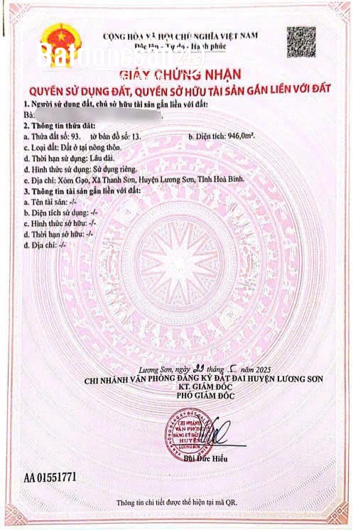 Bán đất nền phân lô Đường 21, Xã Cao Dương (Huyện Lương Sơn cũ), Phú Thọ
