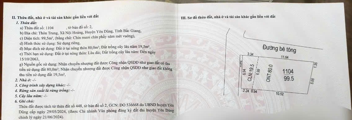 Bán Lô góc 2 mặt tiền tại thôn Trung - Nội Hoàng - Yên Dũng, Phường Tân Tiến, 2,98 tỷ