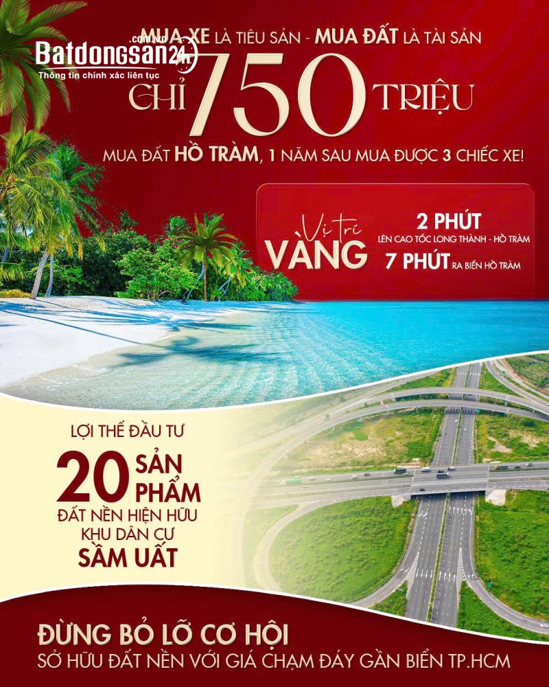 Xã Hòa Hội (Huyện Xuyên Mộc cũ) ĐẤT THỔ CƯ HỒ TRÀM CHỈ 4.2 TRIỆU/M²!