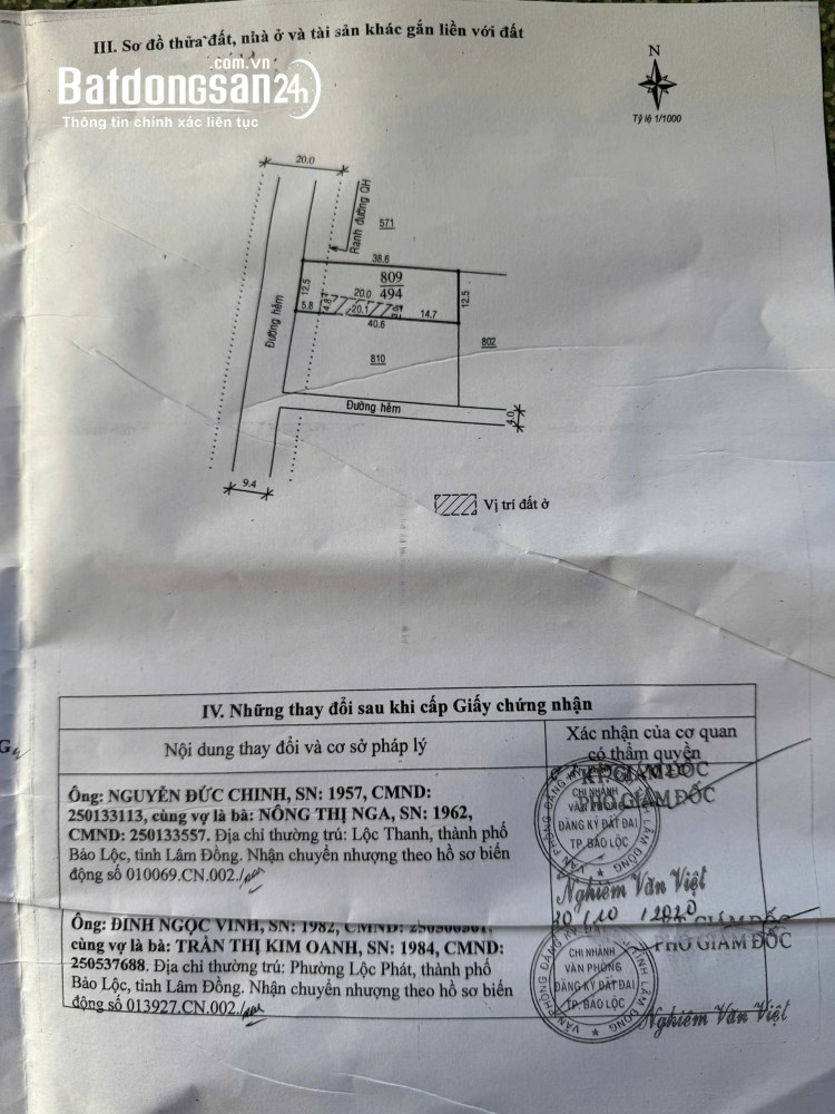 Bán đất mặt tiền Đường Đoàn Thị Điểm, Phường 1 Bảo Lộc (Tp Bảo Lộc cũ), Lâm Đồng
