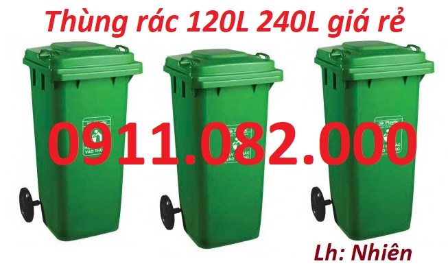 Cung cấp thùng thu gom rác 120 lít, 240 lít, 660 lít giá rẻ tại vĩnh long- lh 0911082