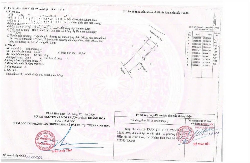 Chính chủ cần bán nhà 2 mặt tiền đường Phan Bội Châu, Ninh Hòa, DT 178,8m2, giá 4,5 t