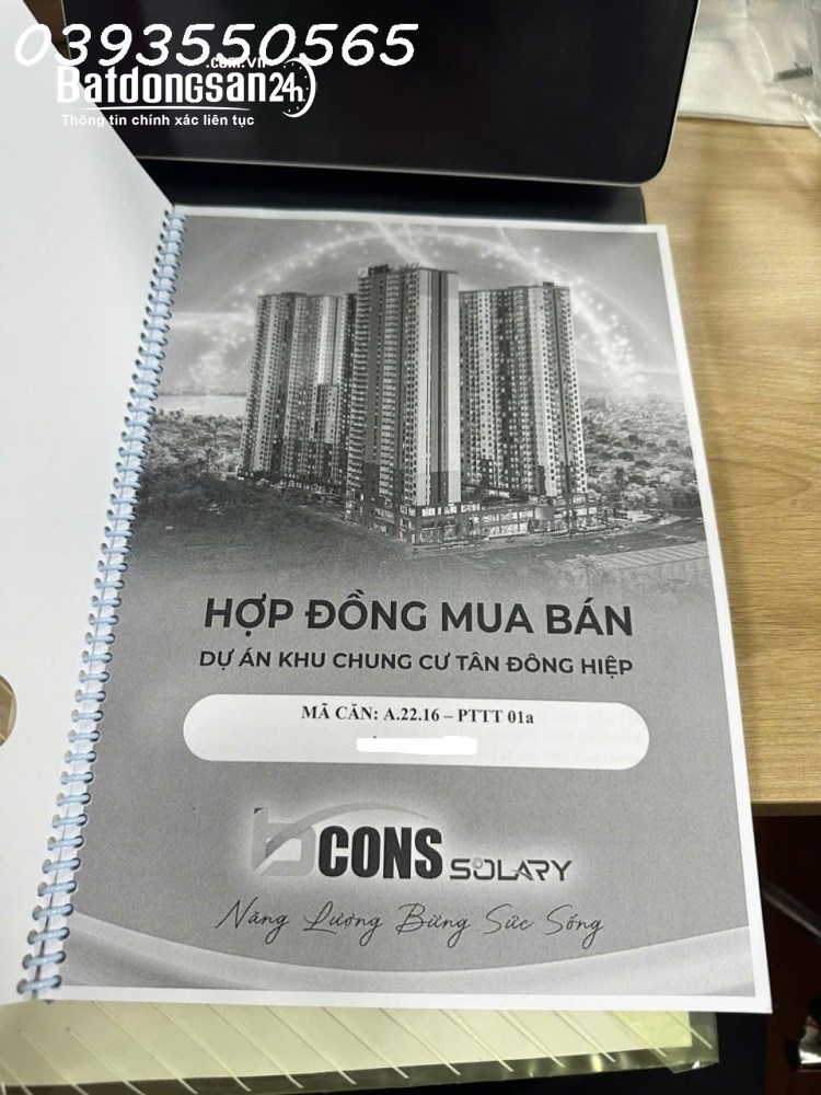 Chính chủ cần bán CC Bcons Solary, 400 triệu (20%), DT 47.03 m2, 2PN + 1WC, giá 1,753