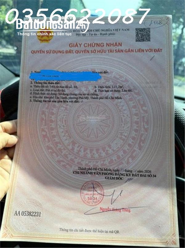 Chính chủ cần bán lô đất mặt iền siêu đẹp trục đường Phạm Văn Đồng, DT 123,2m2