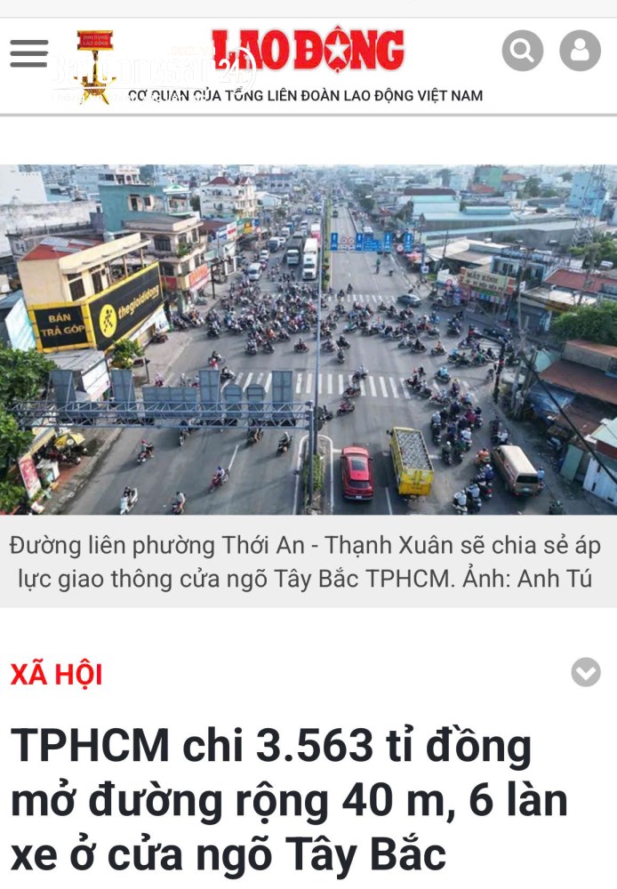 Đất Mặt Tiền KD. Mở 40. Thạnh Xuân. Q.12 Cũ. Nay Thuộc Phường Thới An. Q.12 