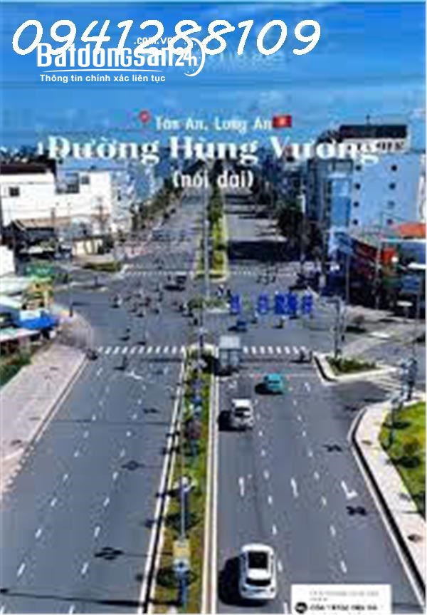 Bán hoặc cho thuê đất mặt tiền đường Hùng Vương, Thành Phố Tân An, Long An, DT 360m2