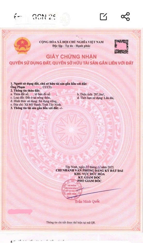 🔥 BÁN GẤP ĐẤT MẶT TIỀN ĐỨC HOÀ THƯỢNG 287m² – FULL THỔ CƯ – GIÁ SỐC!