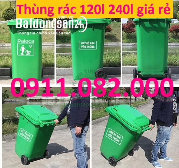  Thùng rác giá rẻ cạnh tranh tại sóc trăng- lh 0911082000 mua thùng rác 120L 240l 660