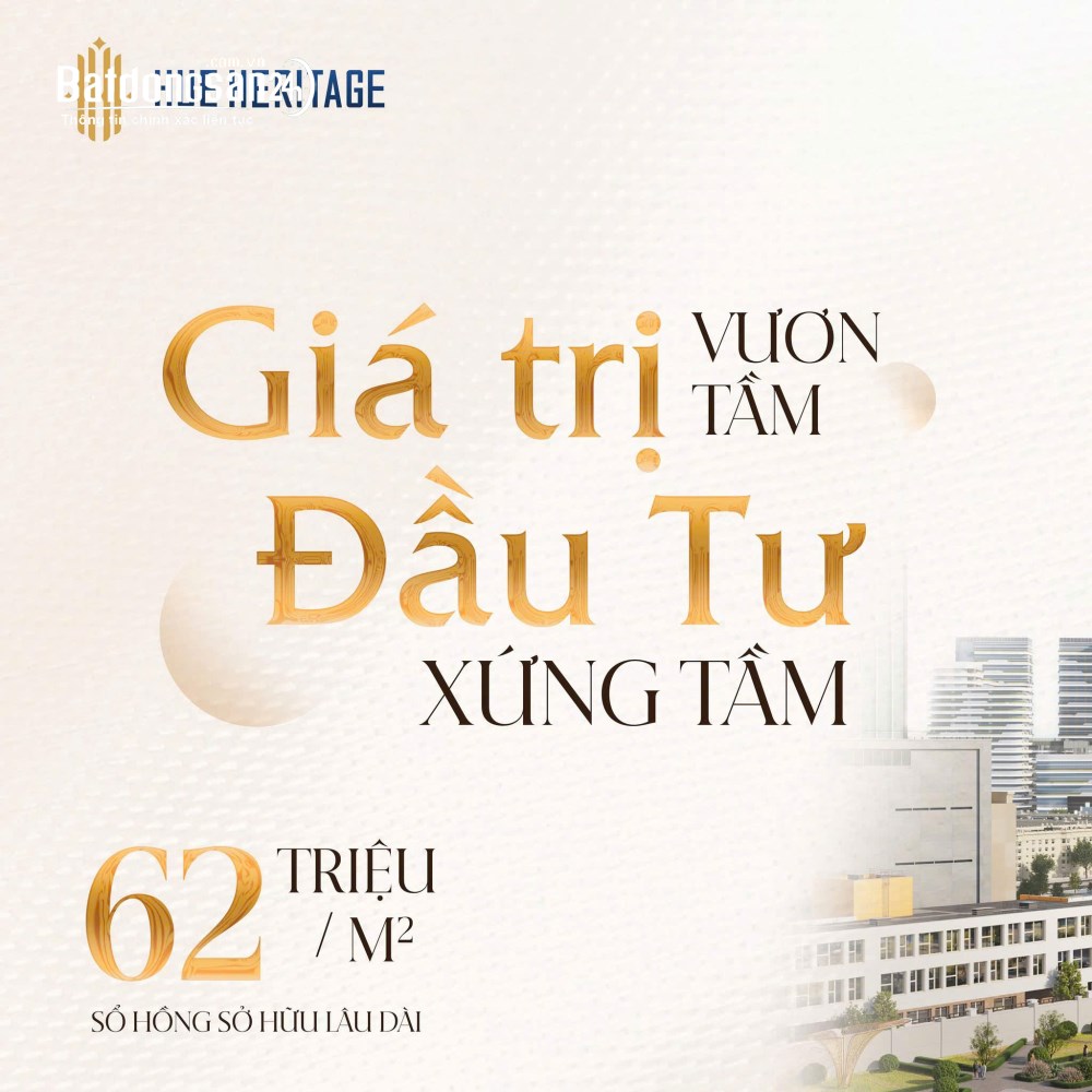 Bán căn hộ Hue Heritage, Đường Đống Đa, Phường Phú Xuân (TP Huế cũ)