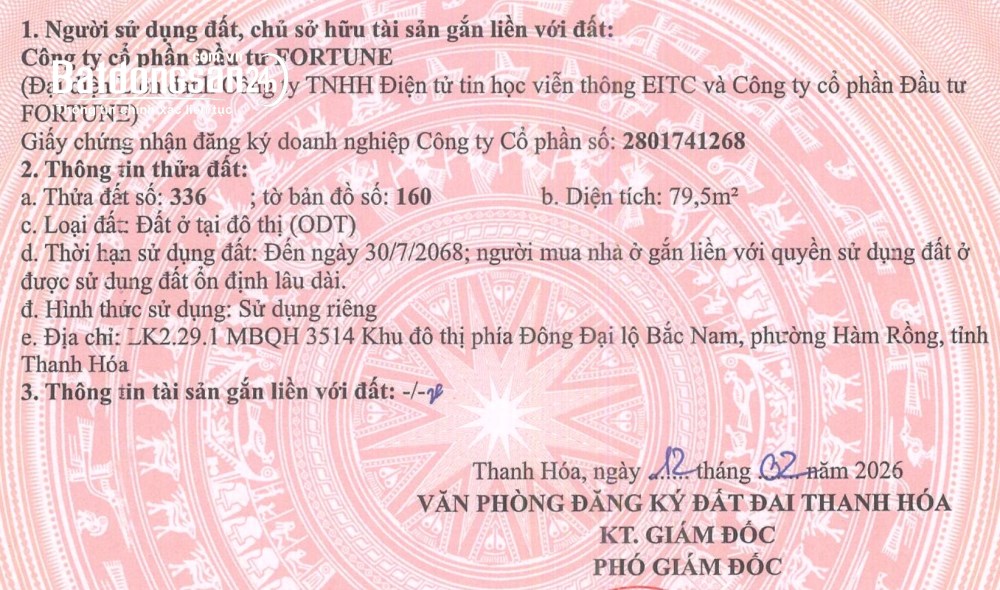 Bán đất nền phân lô Đường Trần Hưng Đạo, Phường Hàm Rồng (TP Thanh Hoá cũ), Thanh Hóa