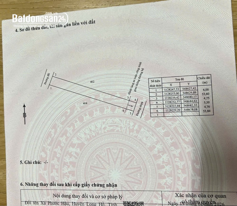 Bán đất Phường Phước Hậu (TP Vĩnh Long cũ), Vĩnh Long