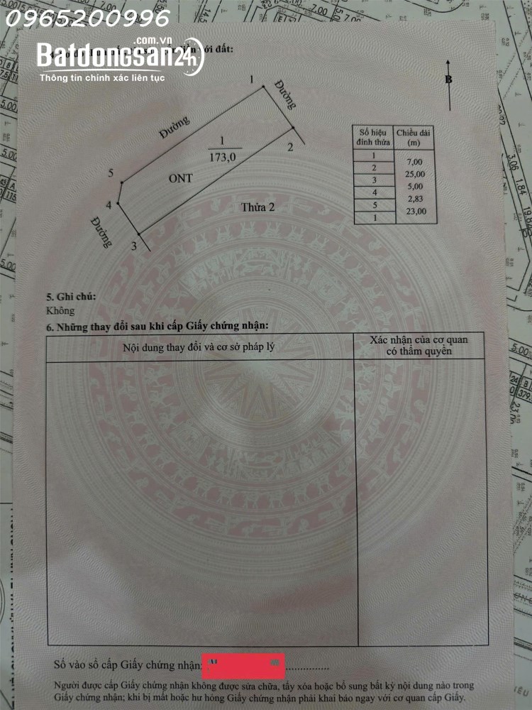 Cần tiền bán nhanh lô đất mặt tiền Xã Khánh Hội, Ninh Bình, DT 173m2, giá 5,3 tỷ