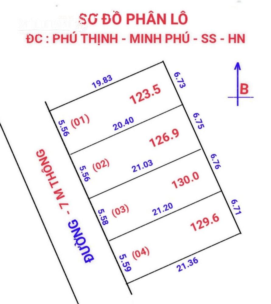 Bán đất đẹp tại Xã Phú Minh, Huyện Sóc Sơn, Hà Nội, DT 129.6m2, giá 26 triệu/m2