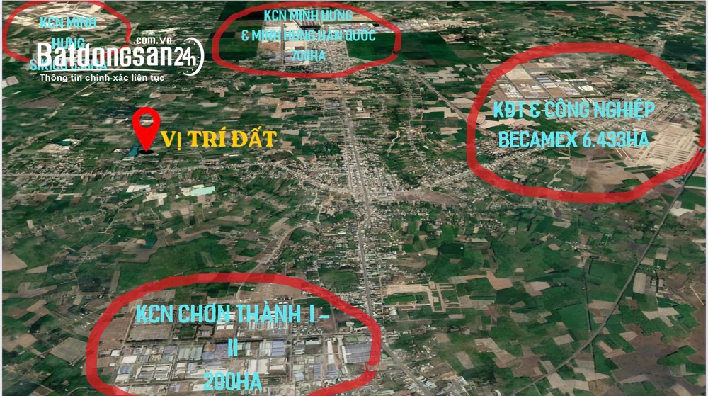Bán đất đẹp xây nhà, xung quanh đầy đủ tiện ích, P. Minh Hưng (TX Chơn Thành cũ), T. Đồng Nai