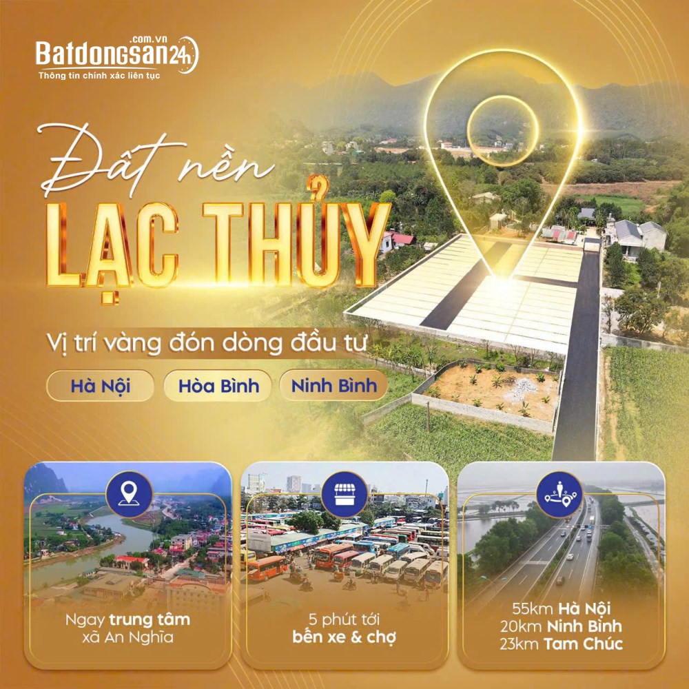 Bán đất giá hơn 5 triệu/m2, cách QL21 chỉ 400m, Xã Lạc Thủy (Huyện Lạc Thủy cũ), Tỉnh Phú Thọ