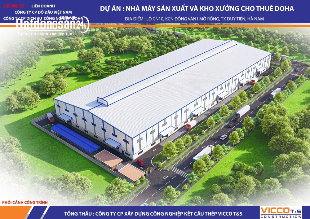 Cho thuê kho-xưởng 10000m2, Đường QL 38B, P. Đồng Văn (TX Duy Tiên cũ), Tỉnh Ninh Bình