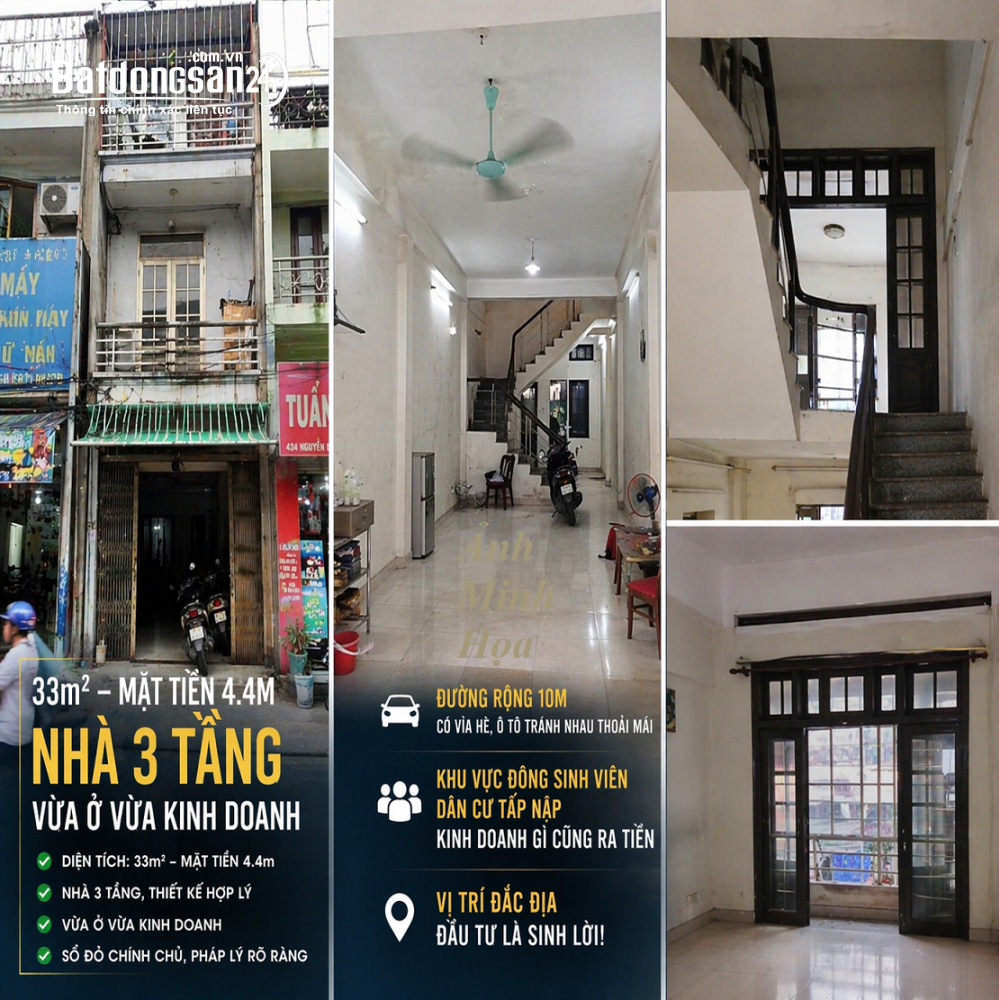 🔥 Nhà hiếm tại chợ sinh viên HVNN, kinh doanh đỉnh cao, 33m2, 3 tầng, giá tốt, Gia Lâm, Hà Nội.