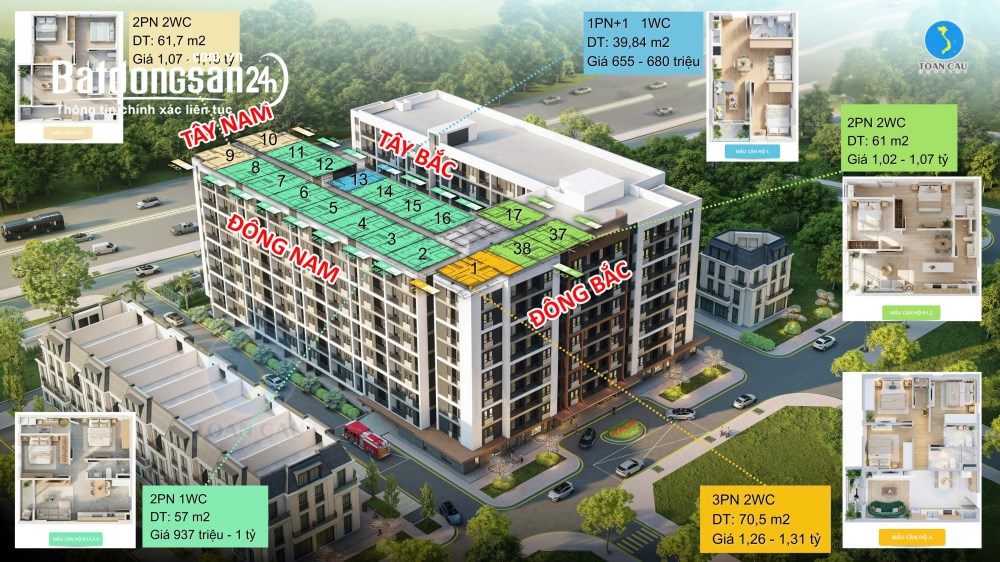 Bán căn hộ NOXH, ngay trung tâm, TK tối ưu, chỉ từ 6xx triệu, P. Đồng Hới, Quảng Trị.