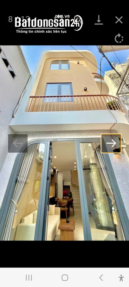 Nhà hẻm ba gác, 33m2 , 3 lầu, giá 6.3 tỷ, P. Bình Thạnh, TP Hồ Chí Minh