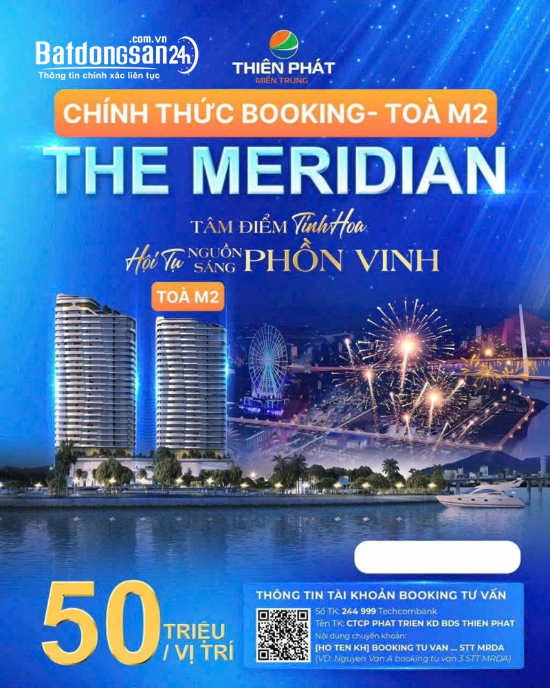  CHÍNH THỨC NHẬN BOOKING TÒA M2 THE MERIDIAN, P. Hải Châu, TP Đà Nẵng