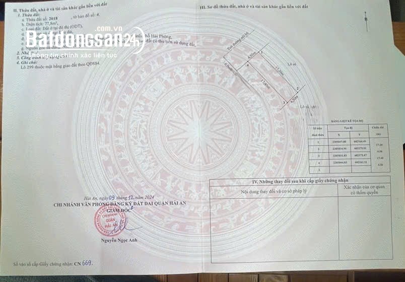 3 LÔ TĐC CÂY LIM, 78m² - 100m², Sổ đỏ tái định cư, sẵn sàng giao dịch, P. Hải An, Hải Phòng