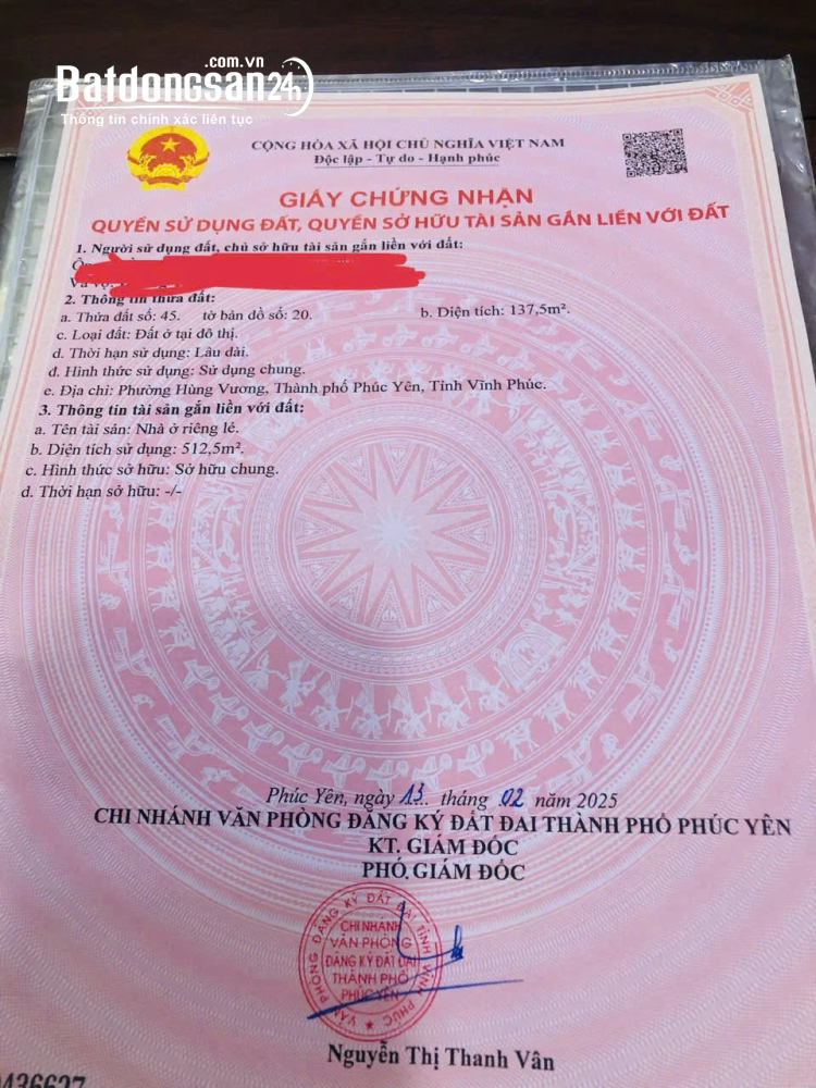 Bán nhà mặt tiền 7m, full thổ cư, giá 10.8 tỷ tại Phúc Yên - Phú Thọ