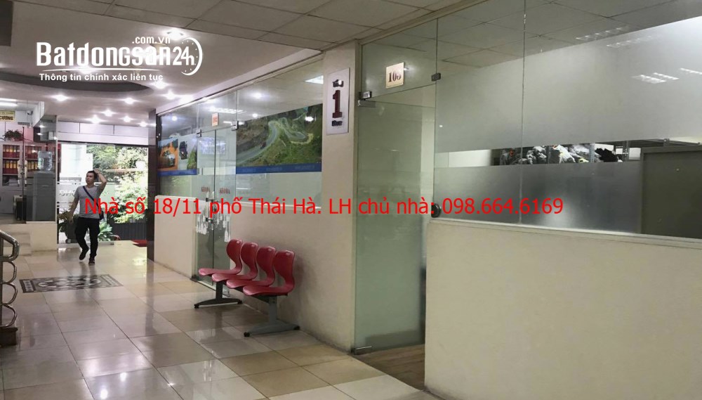 Cho thuê văn phòng 36m2 tại số 18/11 Phố Thái Hà, P. Đống Đa, TP Hà Nội - Giá 10 triệu